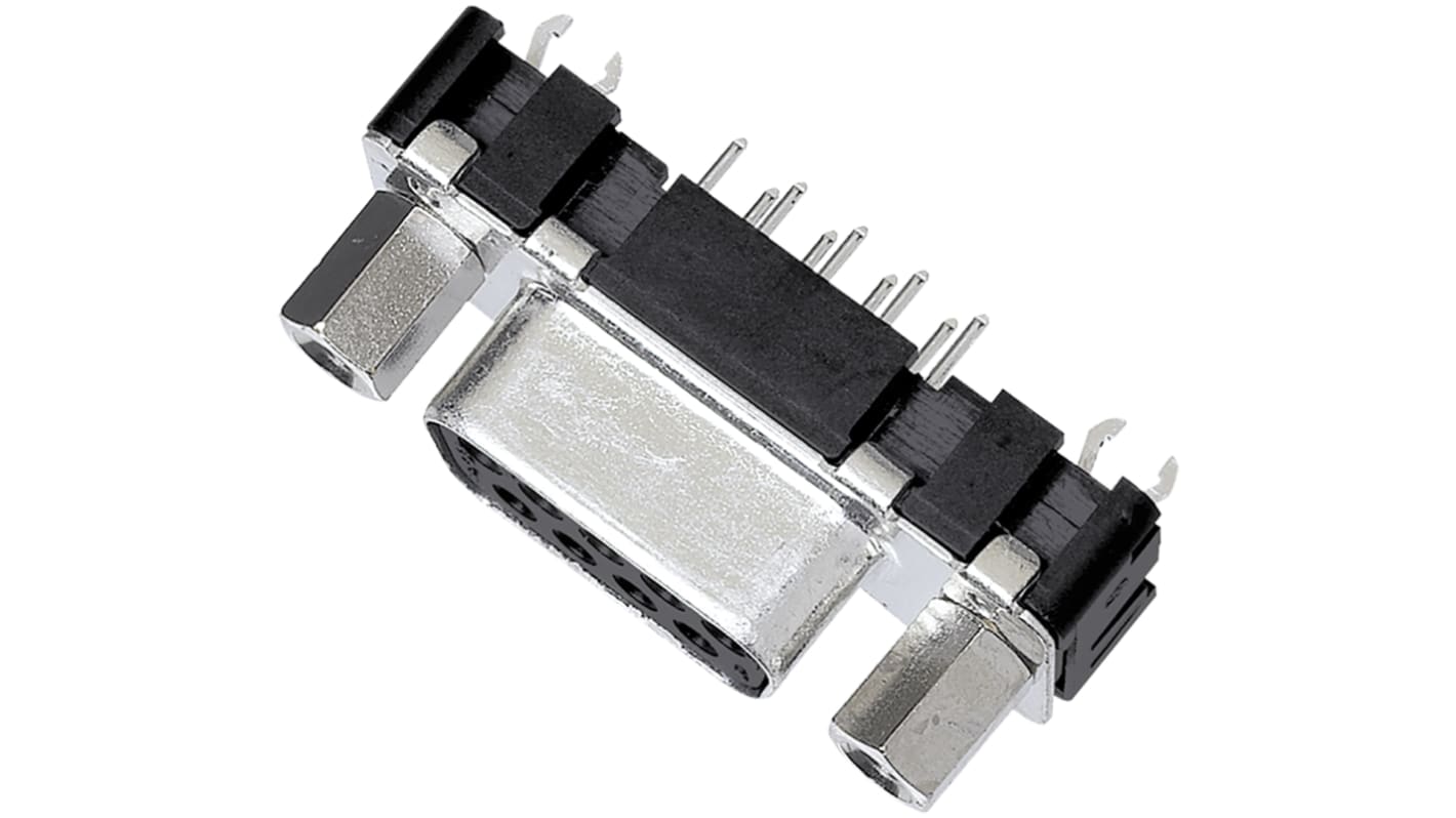 HARTING D-Sub 9 Way Through Hole D-sub Connector Socket, 2.74mm Pitch, with 4-40 UNC Nut