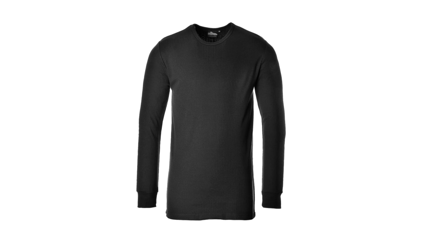 RS PRO Black Cotton, Polyester Thermal Shirt, M