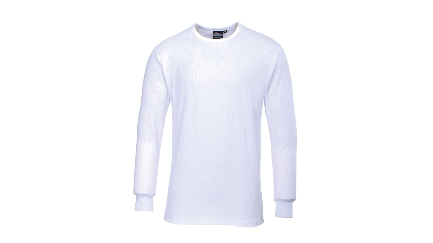 RS PRO White Cotton, Polyester Thermal Shirt, M
