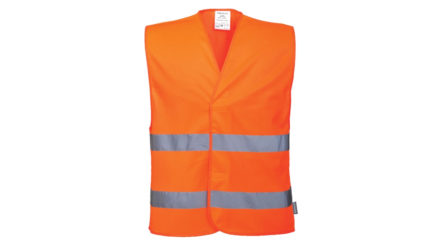 RS PRO Orange Unisex L → XL Polyester Warnweste, Klettverschluss