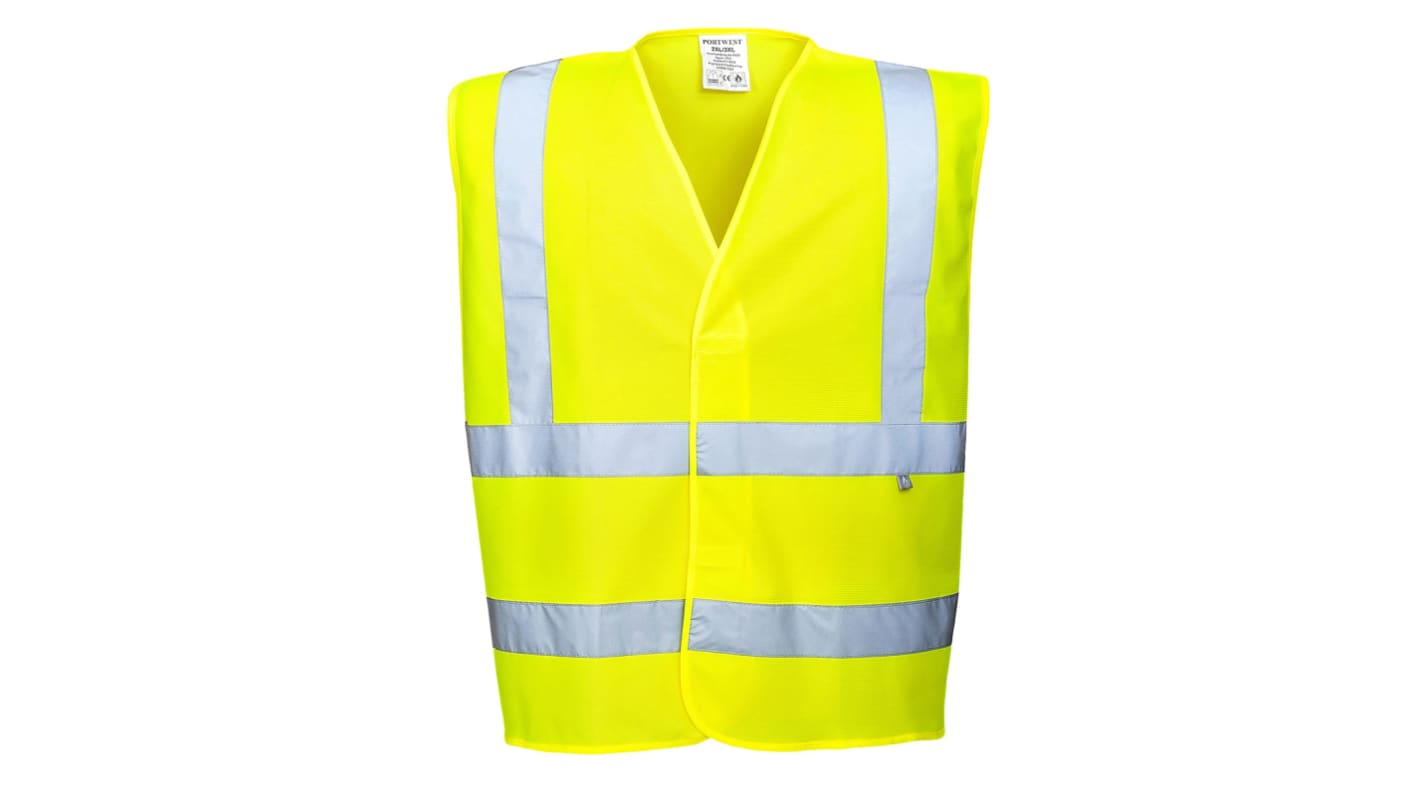 Gilet alta visibilità Colore giallo Portwest, L/XL, Antistatico, Ritardante la fiamma, chiusura con Velcro