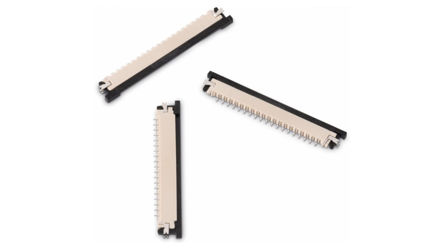 Wurth Elektronik FPC连接器, 母座, 4p, 1mm间距, 单排, SMT安装, 水平, 800mA, 50 V 交流, WR-FPC系列