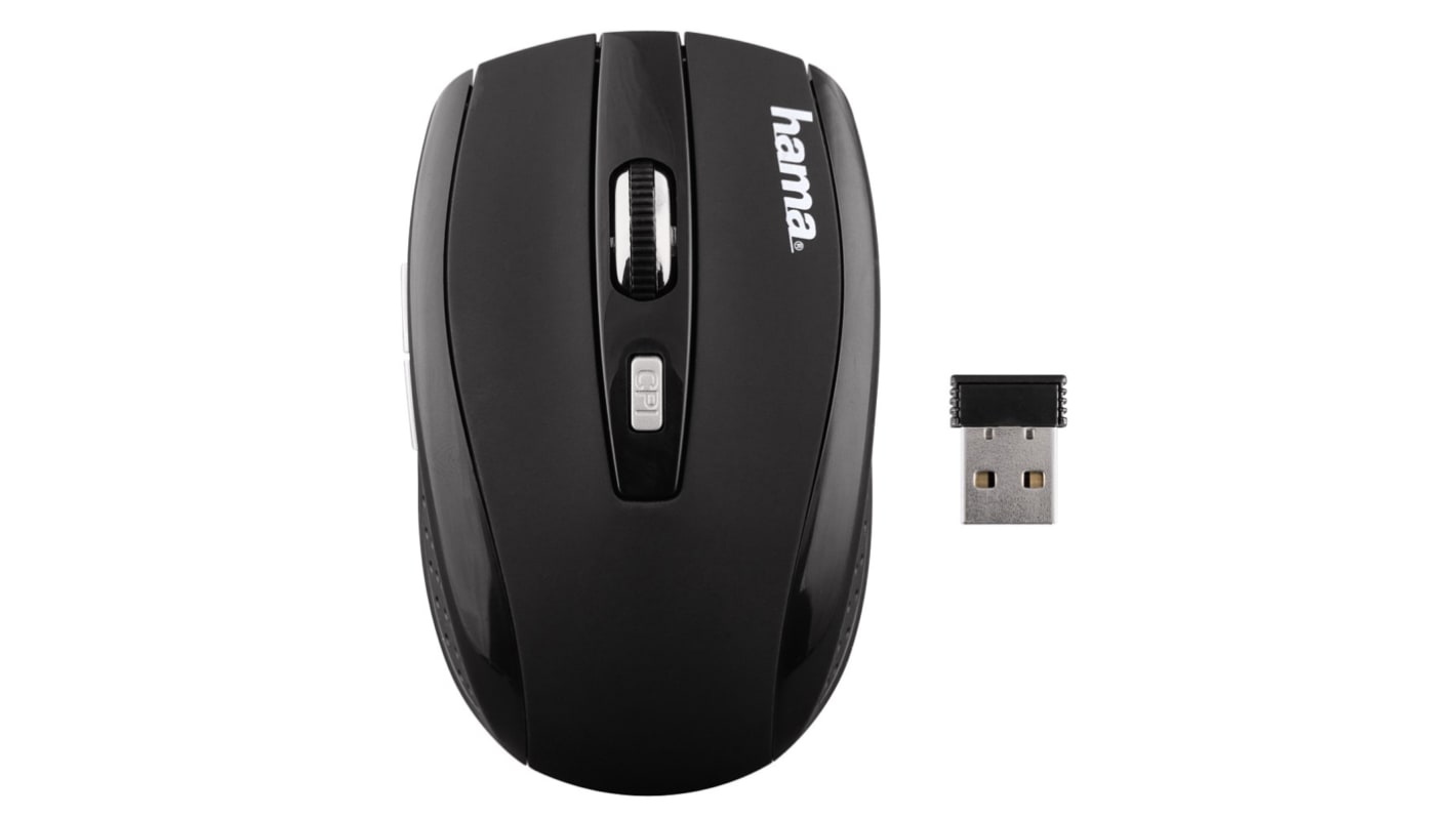 Hama Maus Wireless USB Optisch 5 Tasten Schwarz