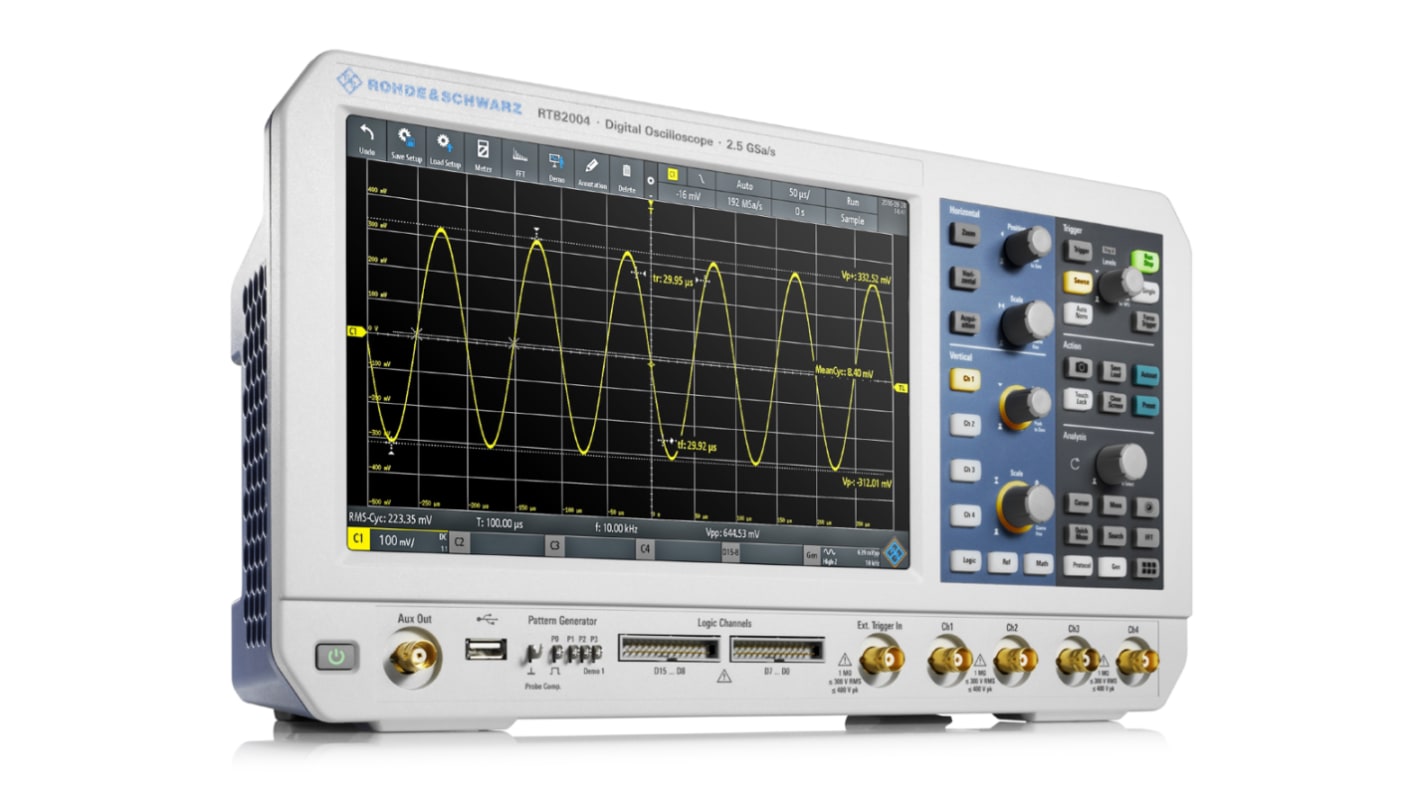 Rohde & Schwarz RTB2004 RTB2000 Series, 100MHz Bench Oscilloscope, 4 Analogue Channels, 16 Digital Channels - RS