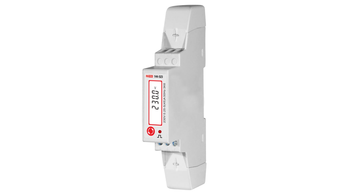 RS PRO 1 Phase LCD Energy Meter