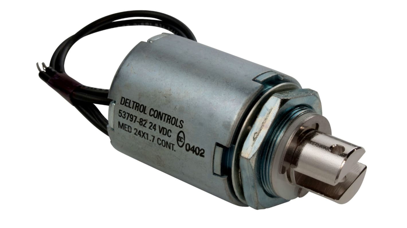 Deltrol Linear Solenoid, 24 V dc, 31.1N, 2.2N, 39.18 x 50.7 x 41.28 mm