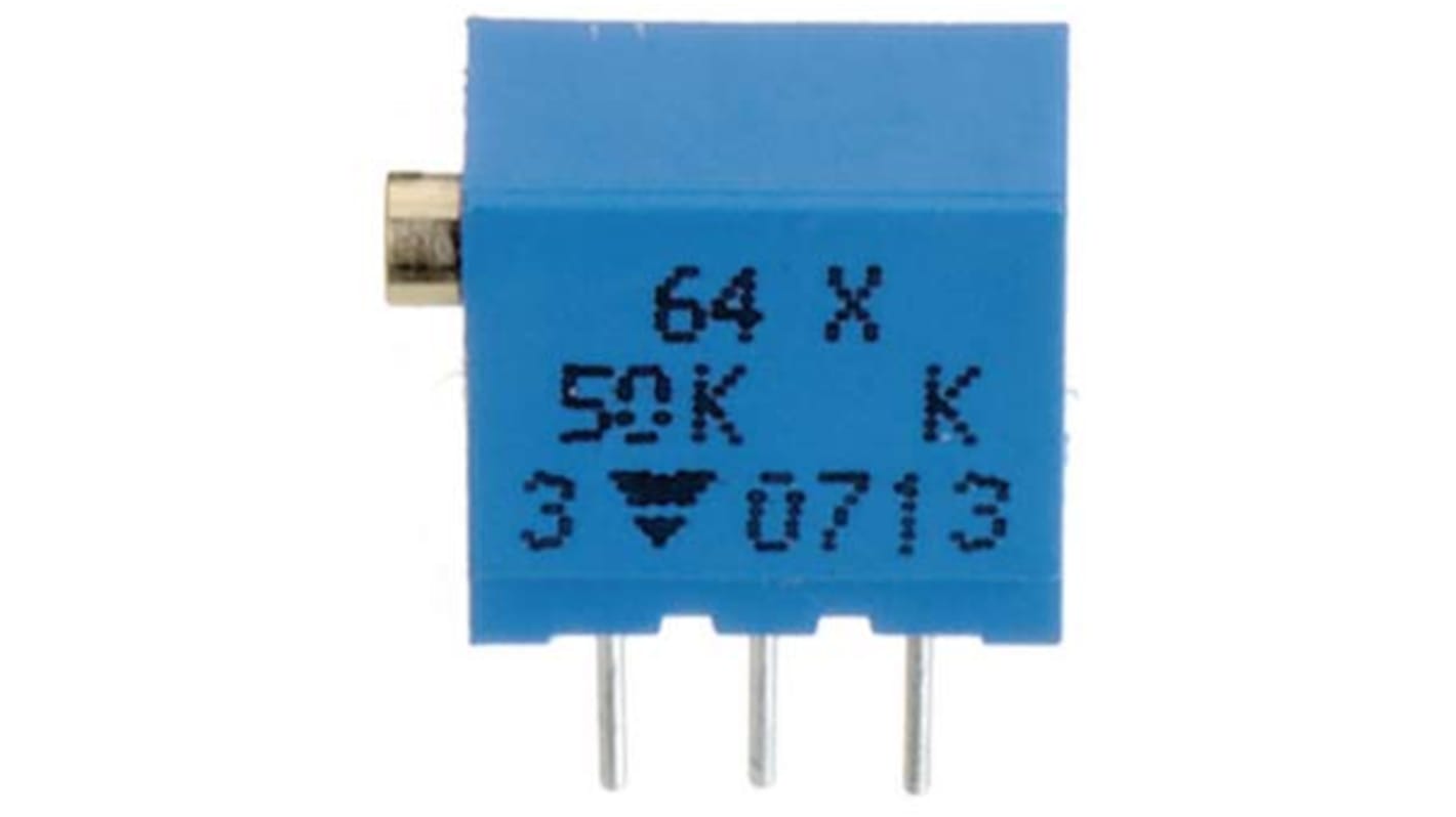 50kΩ, Through Hole Trimmer Potentiometer 0.25 W @ 85 °C Top Adjust TT ElectronicsBI, 64