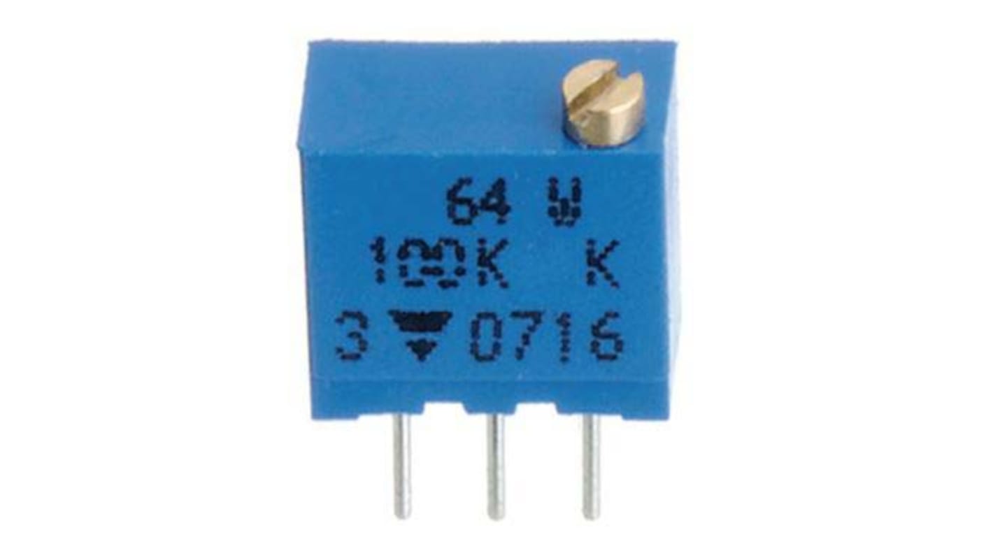 TT ElectronicsBI 10kΩ微调电位器, 12转, 顶部调整, 通孔安装, ±10%, 0.25 W @ 85 °C, ±100ppm/°C, 64系列
