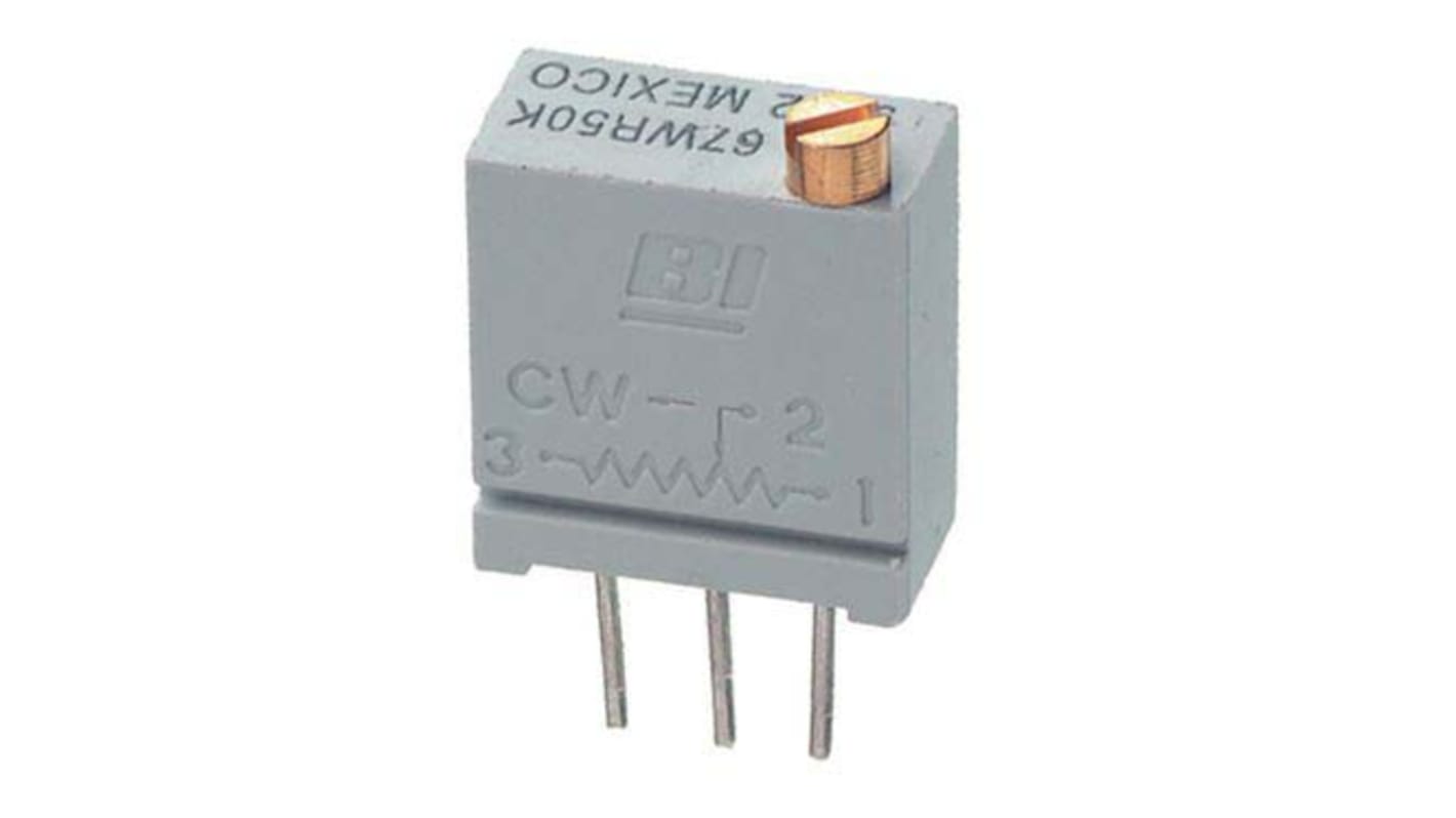 50kΩ, Through Hole Trimmer Potentiometer 0.5W Top Adjust TT ElectronicsBI, 67