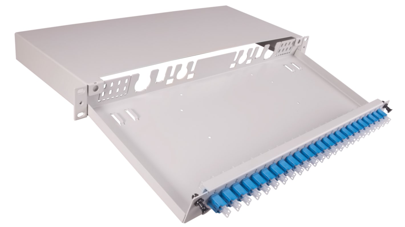 Huber+Suhner 24 Port LC Single Mode Simplex Fibre Optic Patch Panel, 1U