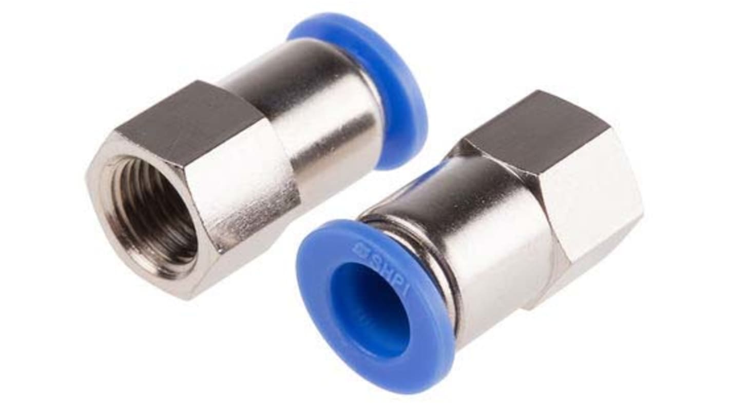 RS PRO Straight Threaded Adaptor, R 3/8 to Push In 10 mm, Threaded-to-Tube Connection Style