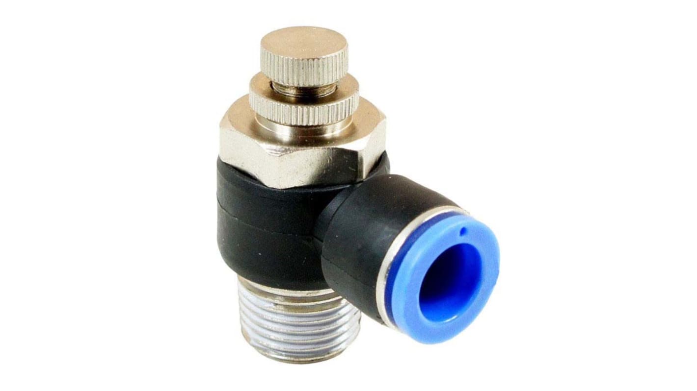 RS PRO Threaded Speed Controller, M5 Inlet Port x 4mm Tube Outlet Port