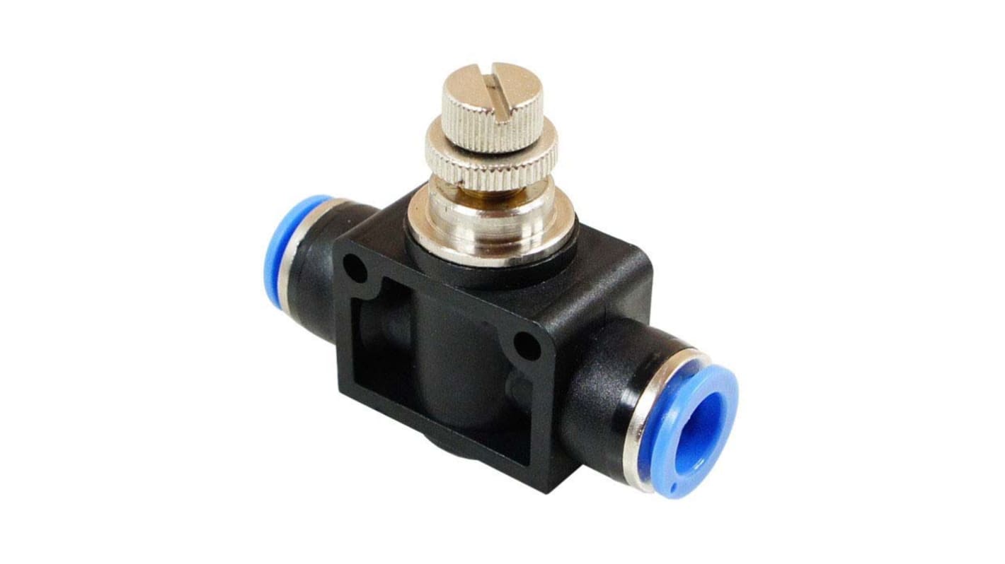 RS PRO Tube Speed Controller, Push In 4mm Tube Inlet Port x Push In 4mm Tube Outlet Port