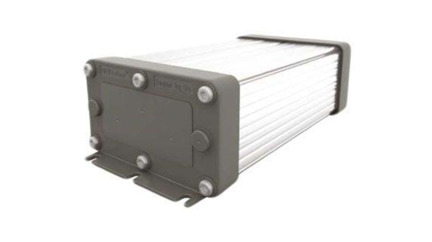 eldoLED DRYverbox Series Silver Aluminium, Plastic Enclosure, IP66, Flanged, Black Lid, 200.5 x 103.5 x 61mm