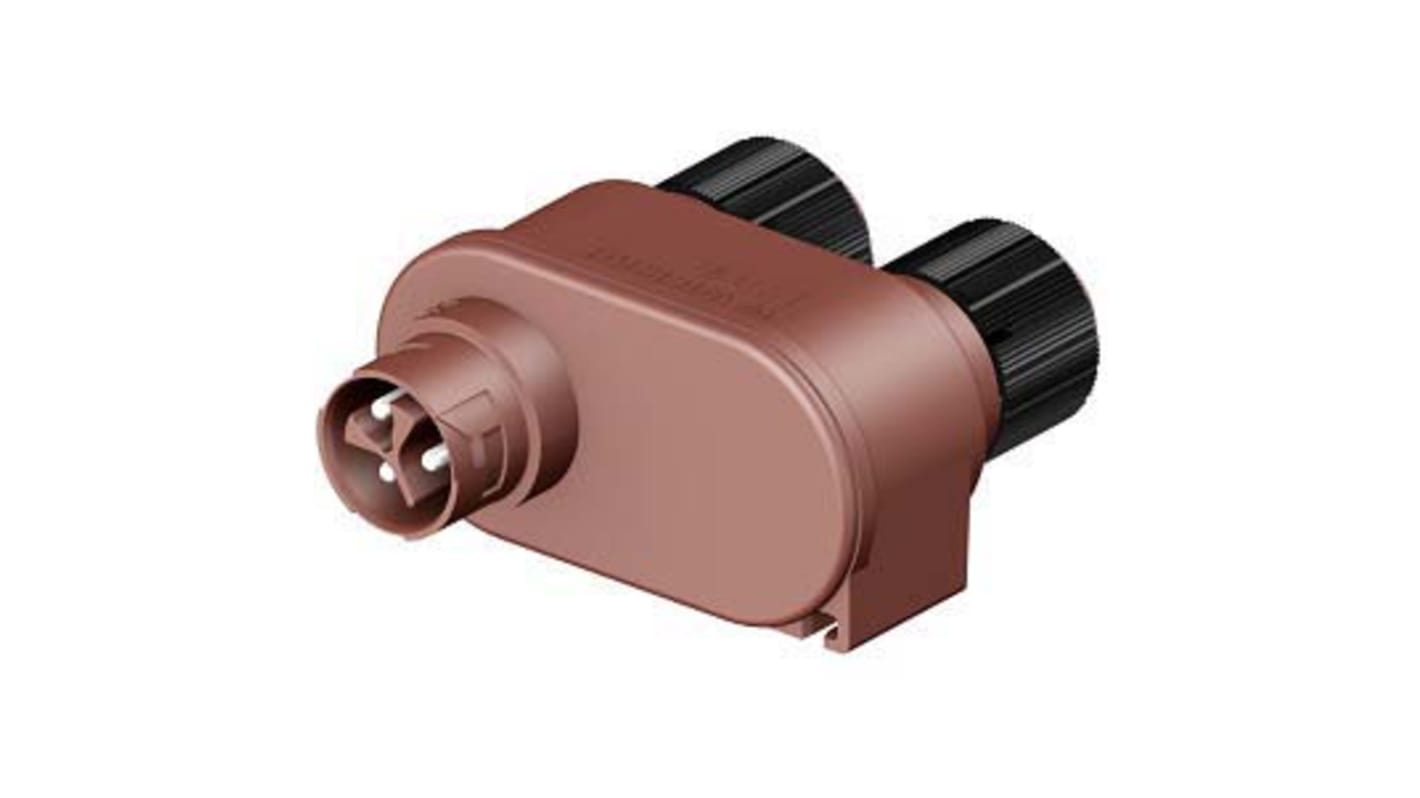 Wieland RST Mini Series Distribution Block, 3-Pole, 1 (Input), 2 (Output)-Way, Screw Mount, 16A, IP66, IP68, IP69