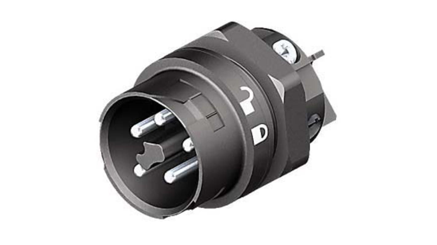 Wieland RST Mini Series Mini Connector, 5-Pole, Male, 1-Way, Panel Mount, 16A, IP66, IP68, IP69