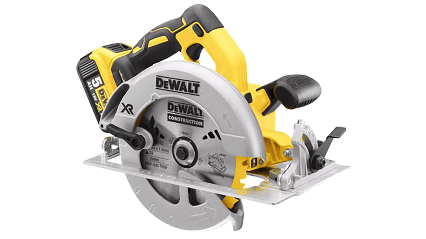 Sierra circular DeWALT DCS570 a batería Li-Ion, 5500rpm, diám. de hoja 184mm, husillo 16mm, enchufe euro
