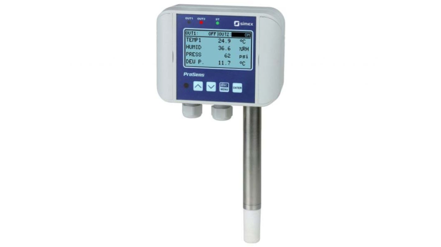 Analizador de red multifunción de panel Simex ProSens 200, con display LCD, para Humedad, temperatura