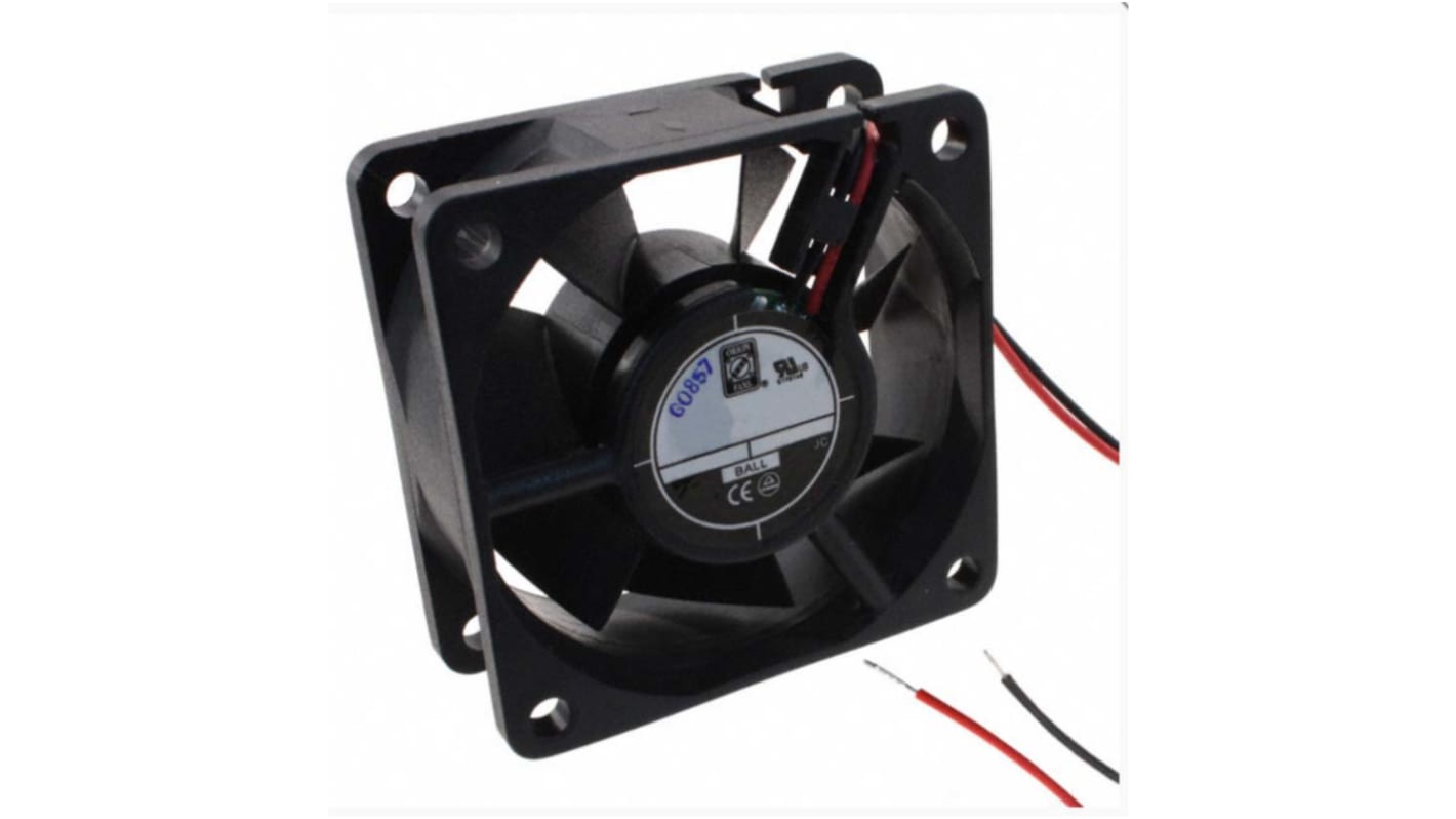 RS PRO Axial Fan, 24 V dc, DC Operation, 28cfm, 3.9W, 160mA Max, IP55, 60 x 60 x 25mm