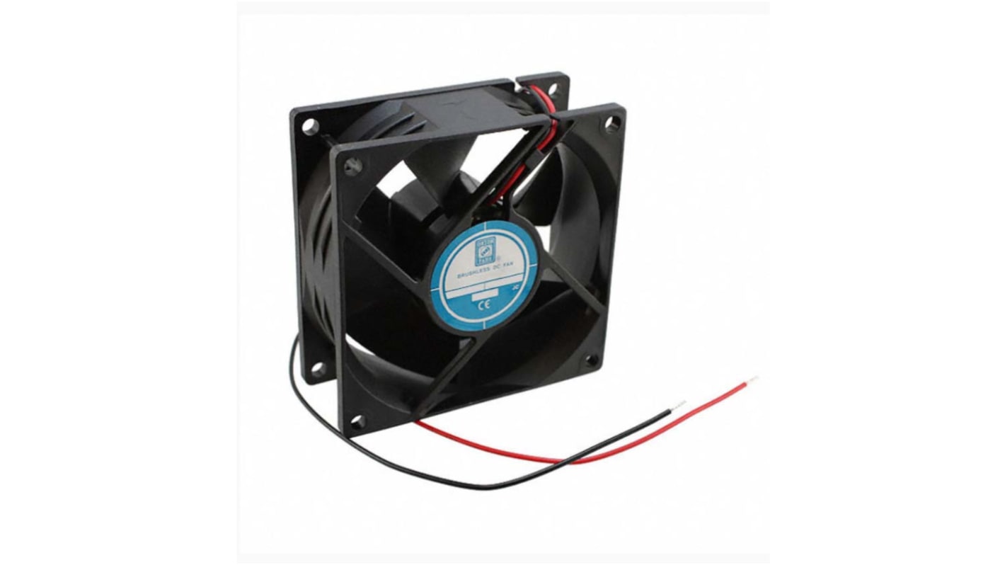 RS PRO Axial Fan, 12 V dc, DC Operation, 76.5m³/h, 1.92W, 160mA Max, 80 x 80 x 32mm