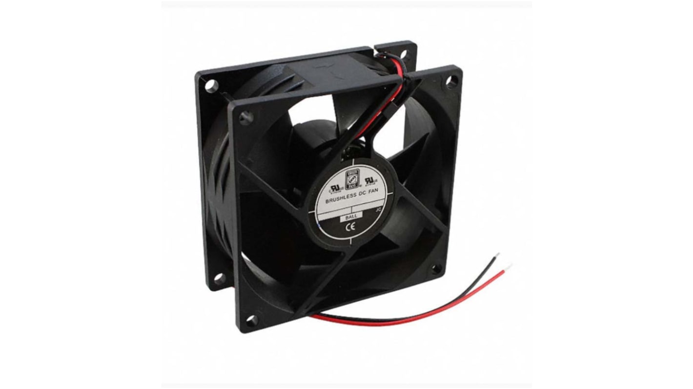 RS PRO Axial Fan, 24 V dc, DC Operation, 68m³/h, 1.68W, 70mA Max, 80 x 80 x 32mm