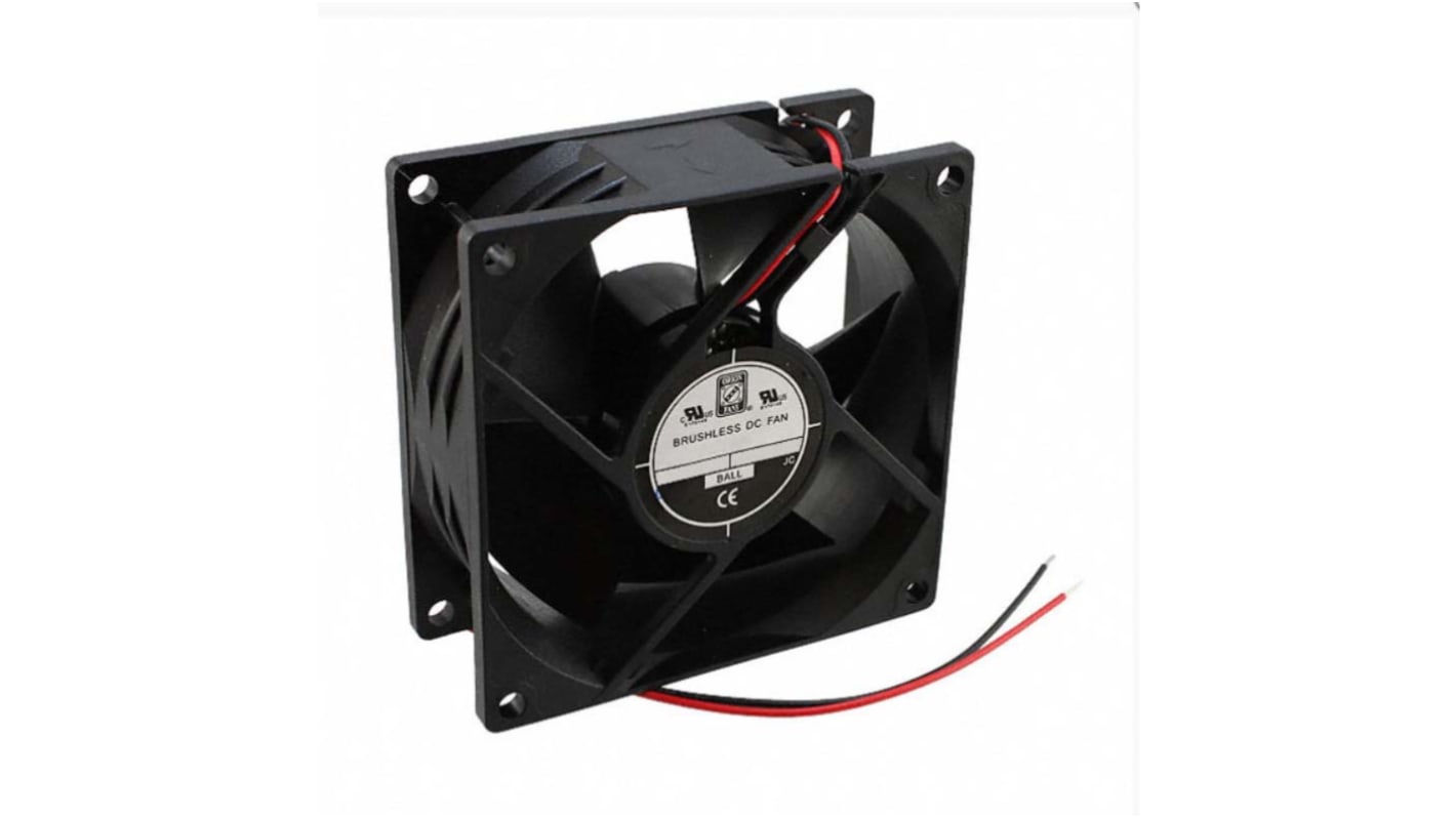 RS PRO Axial Fan, 24 V dc, DC Operation, 76.5m³/h, 2.4W, 100mA Max, 80 x 80 x 32mm
