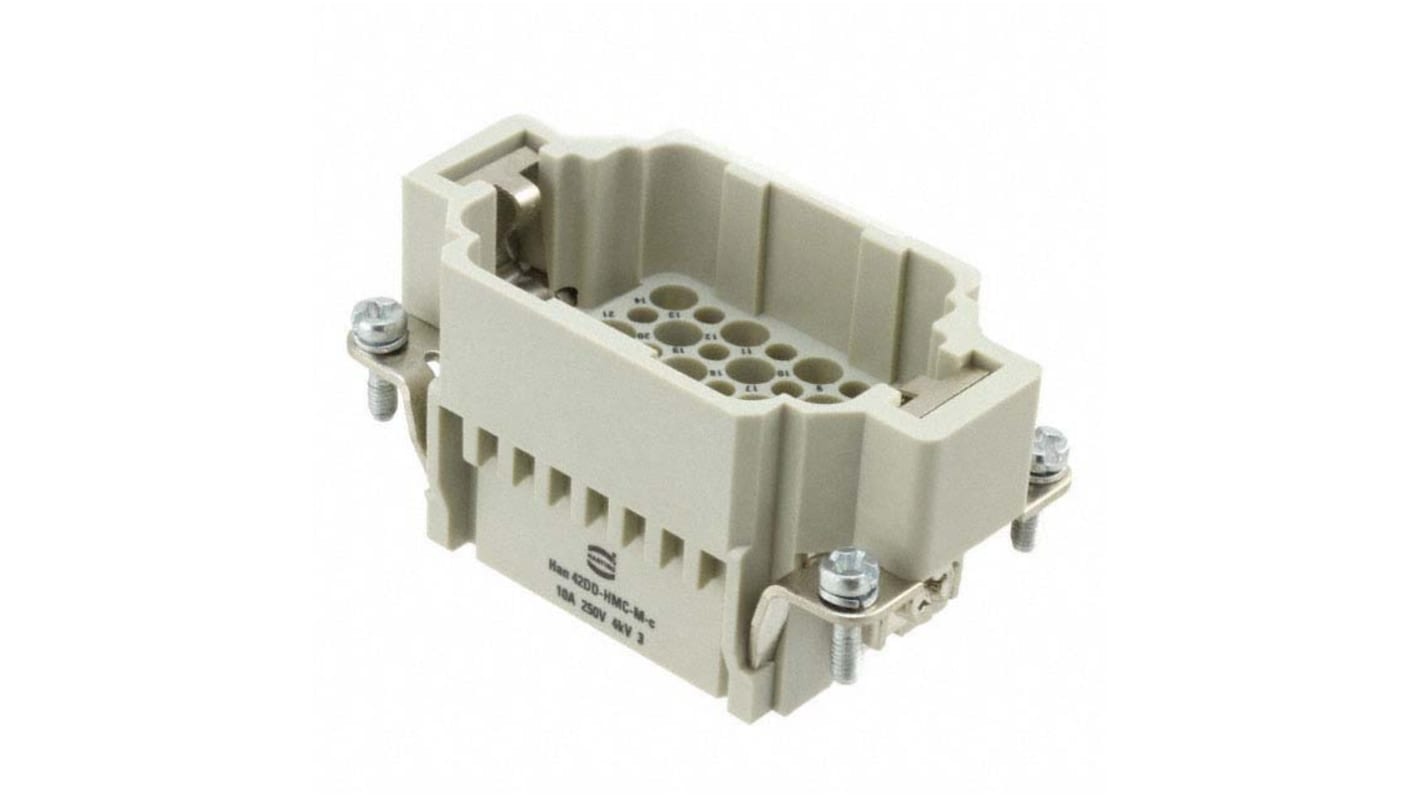 HARTING Heavy Duty Power Connector Insert, 10A, Male, Han DD HMC Series, 42 Contacts