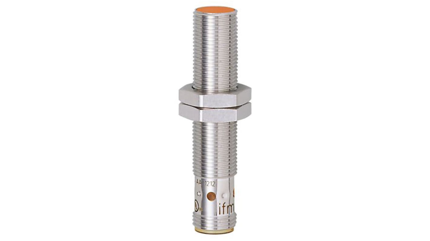 ifm electronic Inductive Barrel Proximity Sensor, M12, 1.5 mm Detection, PNP/NPN NO/NC, 10 → 30 V dc