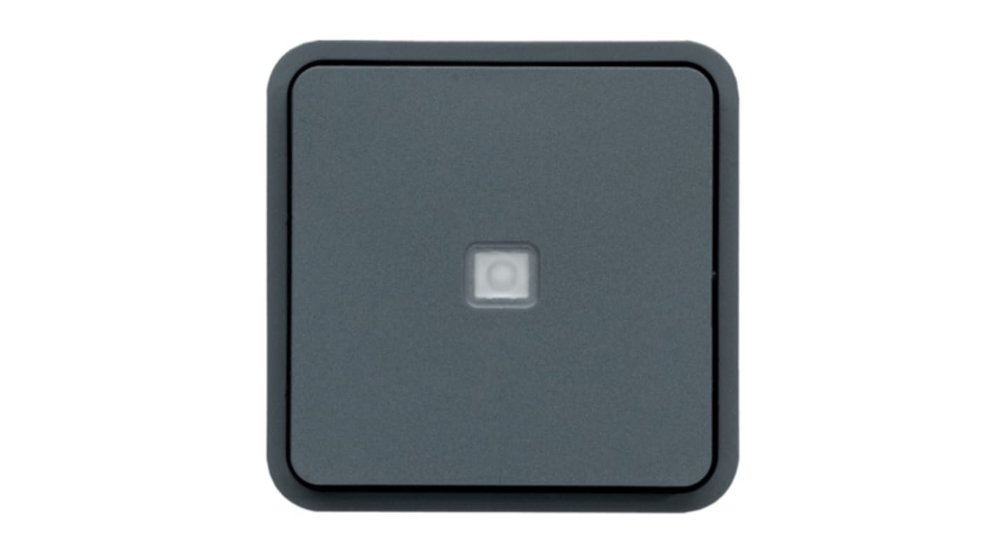 Hager Grey Rocker Light Switch, 1 Gang, WNA