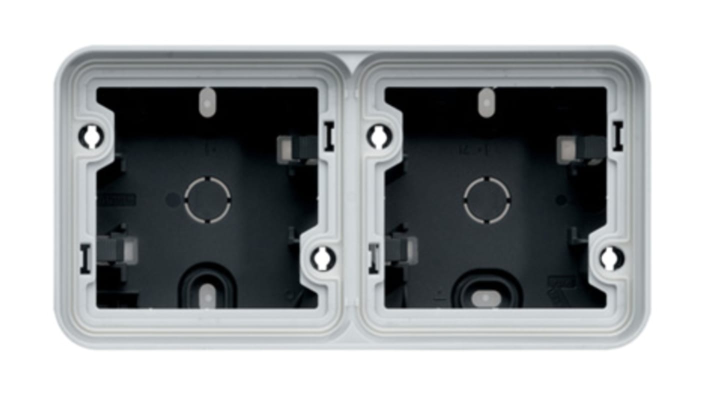 Scatola posteriore Hager WNA685 serie WNA, 2 moduli, PP, Grigio, 147 x 56 x 76mm, IK07, IP55