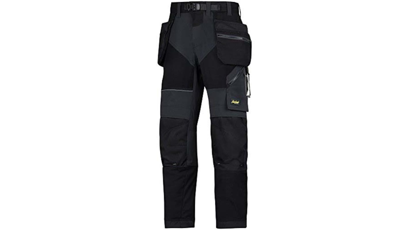 Snickers 6902 Flexiwork Herren Arbeitshose, Ripstop Schwarz Leichte Ausführung / 30Zoll x 30Zoll