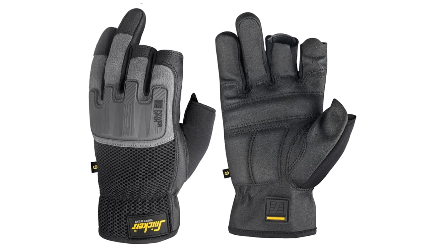 Snickers Power Open Black Polyamide General Purpose Work Gloves, Size 10