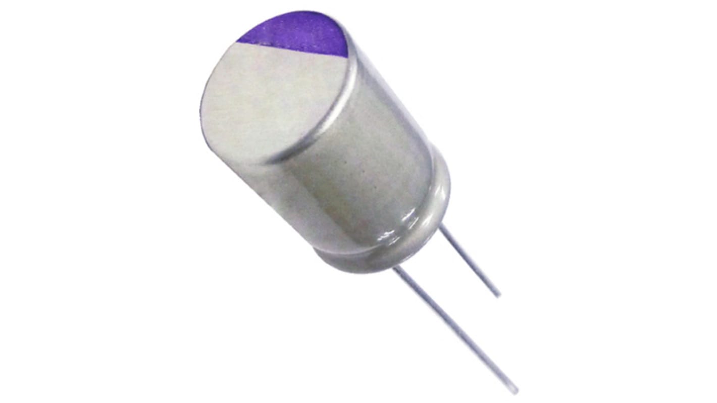 Panasonic 560μF Through Hole Polymer Capacitor, 16V dc