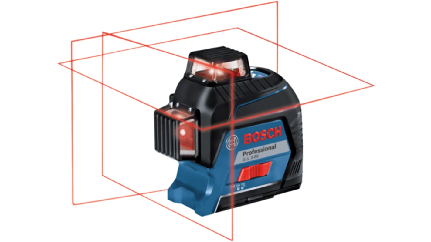 Bosch GLL 3-80, 630 → 650nm Red, 3 Line Line laser