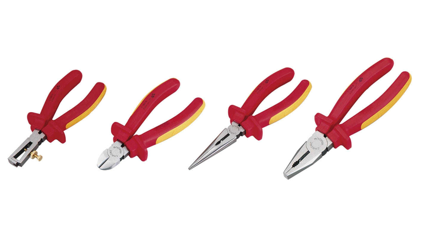 RS PRO 4-Piece Plier Set, 250 mm Overall