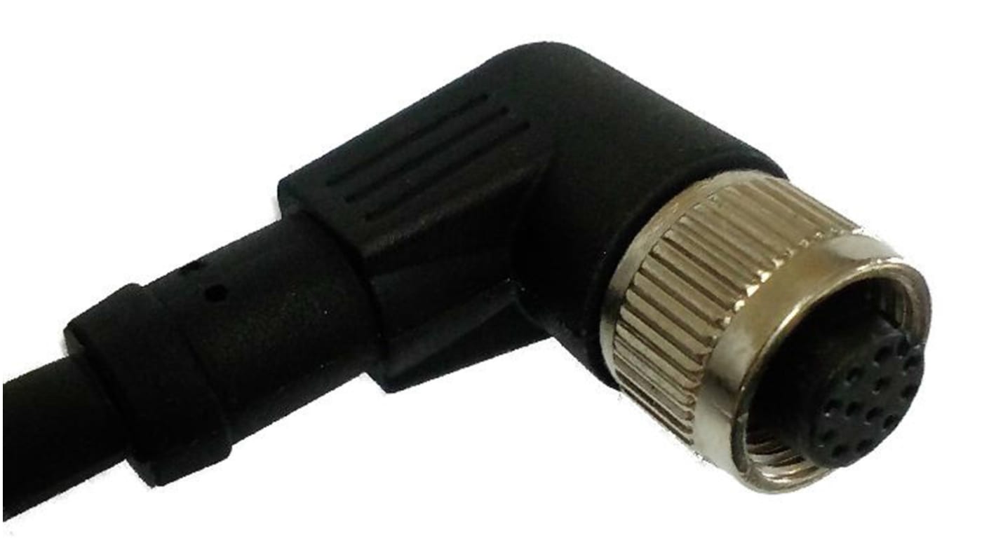 RS PRO Right Angle Female 12 way M12 to Unterminated Sensor Actuator Cable, 2m