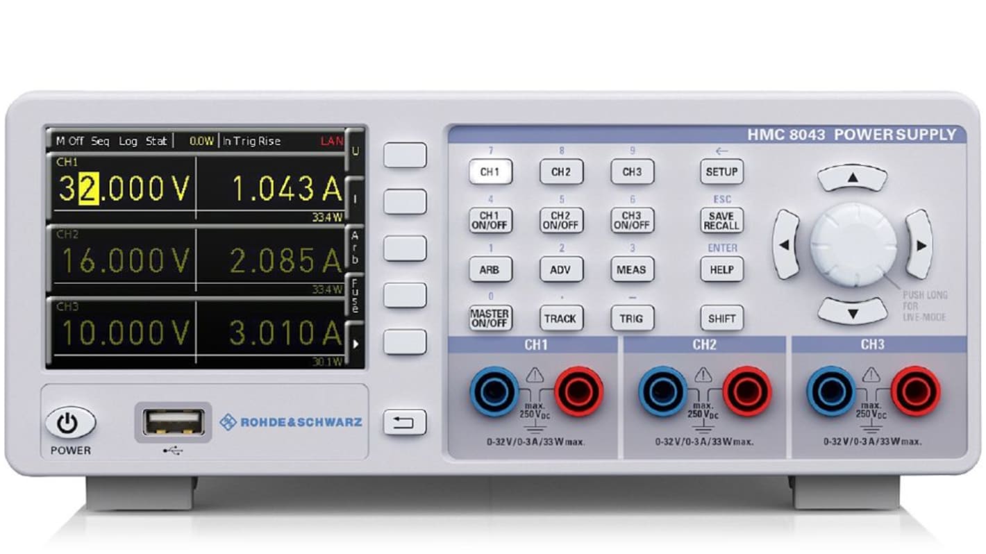 Zasilacz laboratoryjny 0 → 30V 3A Rohde & Schwarz 33W Programowalny zasilacz DC
