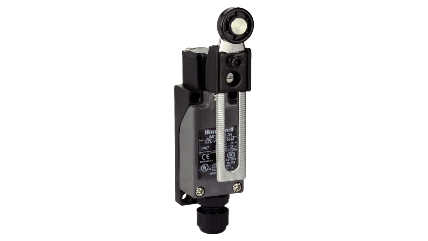 Honeywell SZL-VL Series Adjustable Roller Lever Limit Switch, NO/NC, IP67, SPDT, Metal Housing, 380V ac Max, 220 V dc