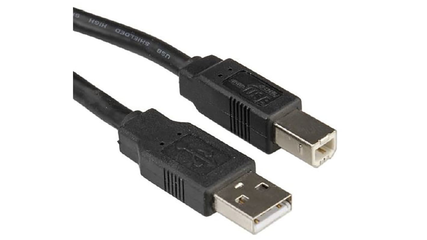 Kabel USB Złącze A USB A Złącze B USB B dł. 4.5m Przewód USB USB 2.0 kolor: Czarny