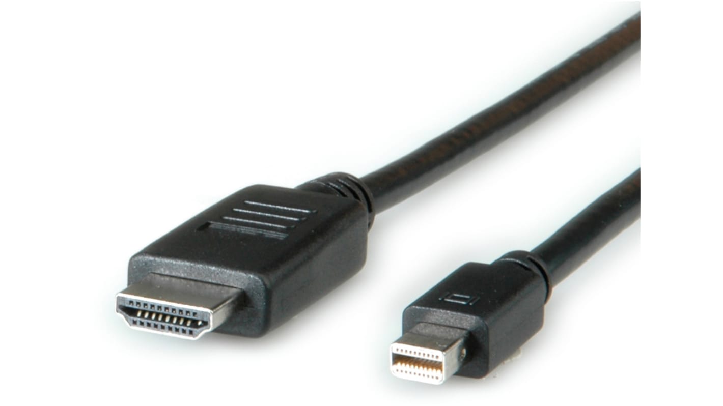 Roline Male Mini DisplayPort to Male HDMI, PVC  Cable, 4.5m