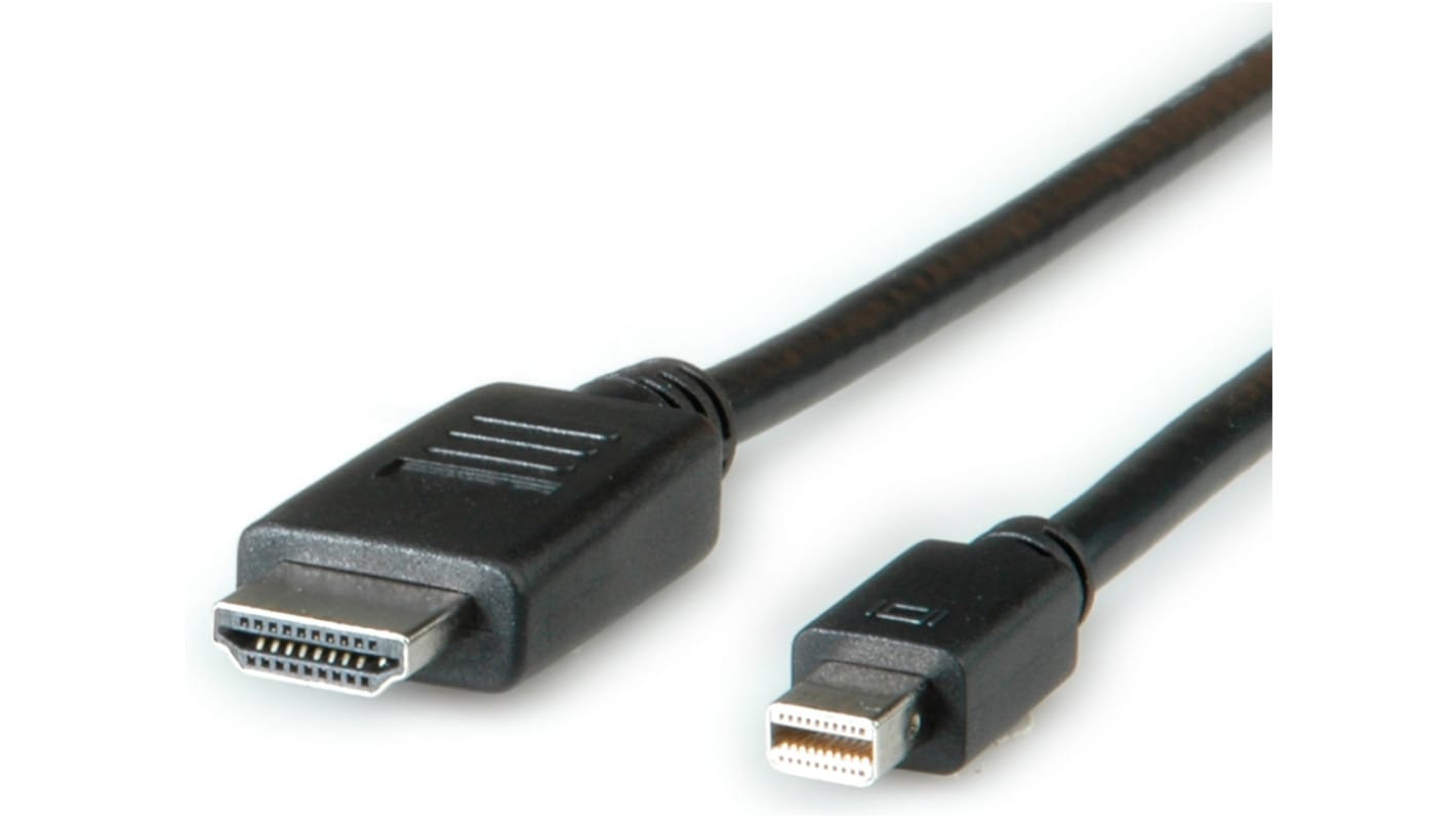Roline Male Mini DisplayPort to Male HDMI, PVC  Cable, 2m