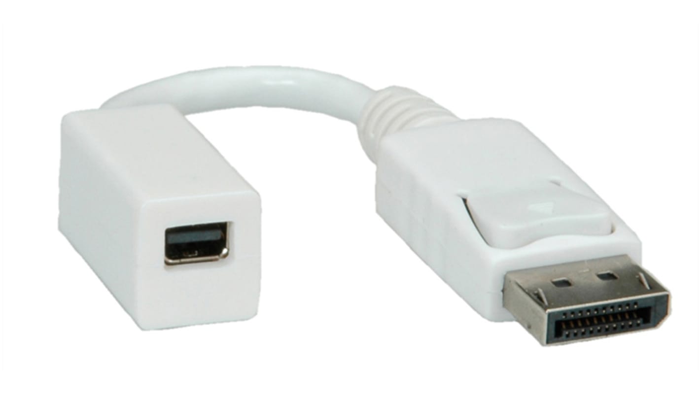 Roline Male DisplayPort to Female Mini DisplayPort, PVC  Cable, 150mm