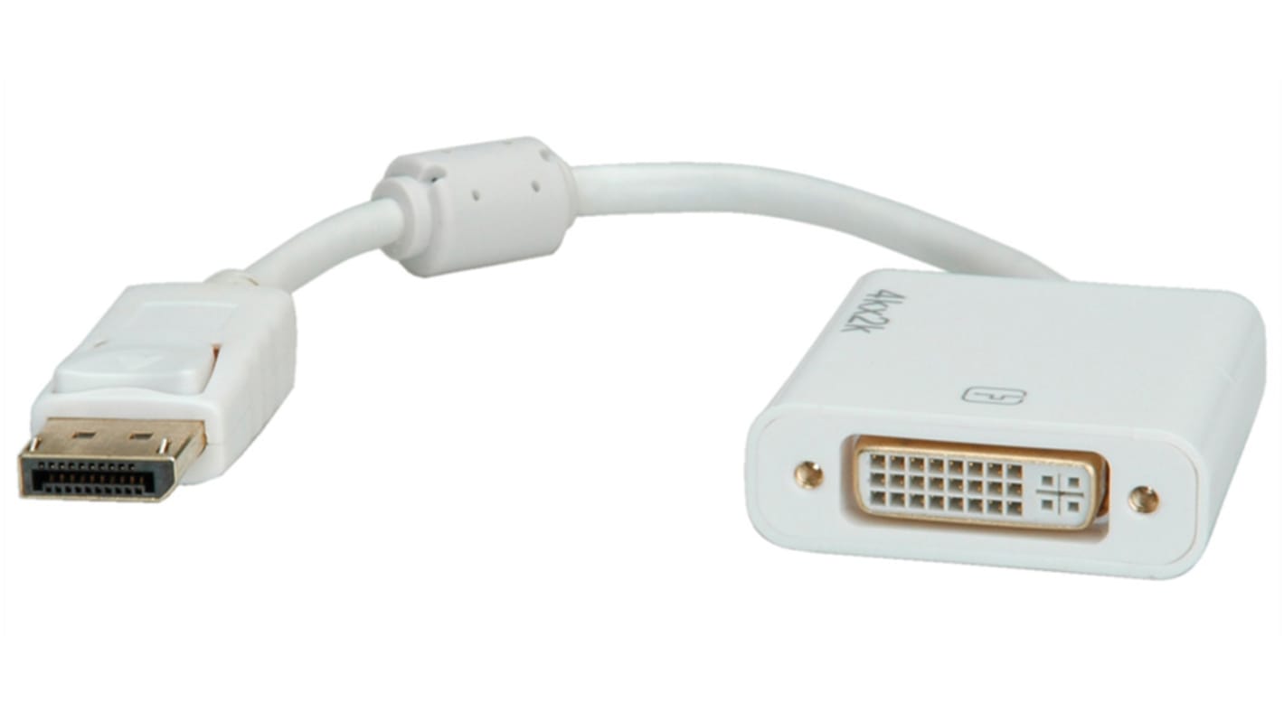 Roline DisplayPort to DVI Adapter, 1.2m Length - 3840 x 2160 Maximum Resolution