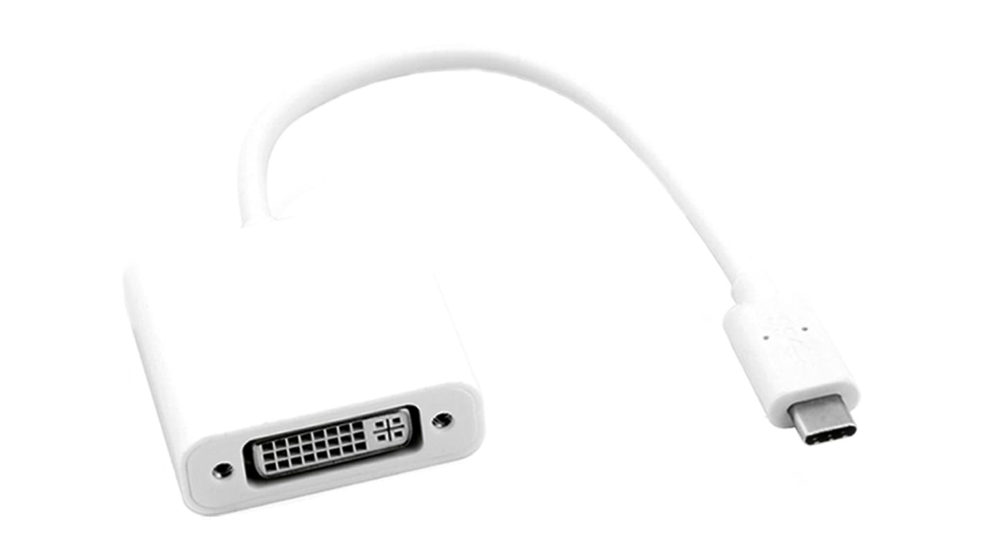 Roline USB-Kabel, USB C / DVI-I Dual Link, 100mm USB 3.1 Silber