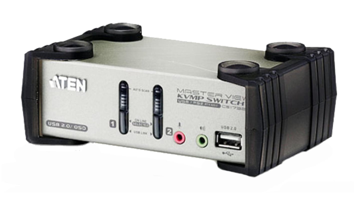 Switch KVM 3,5 mm stereo Aten CS1732B porte = 2 PS/2, USB VGA