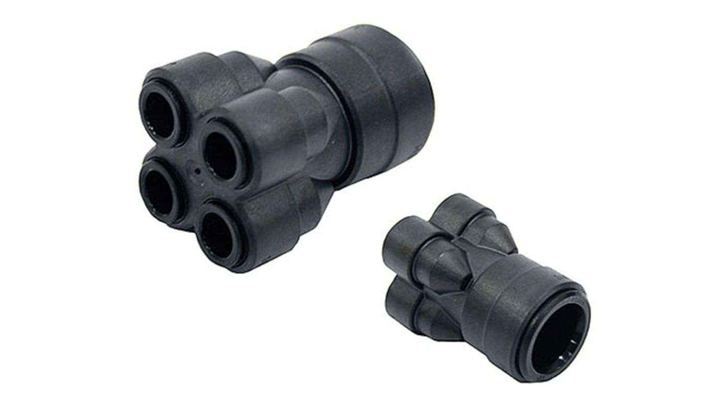 John Guest Plastic Pipe Fitting, Straight Push Fit Manifold Tee, 22mm