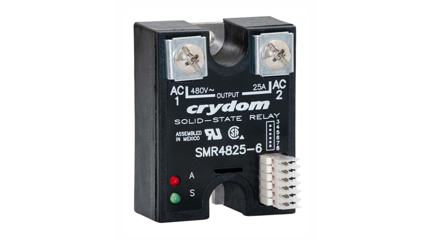 Sensata Crydom SMR24-6 Series Solid State Relay, 25 A Load, Panel Mount, 280 Vrms Load, 32 V dc Control