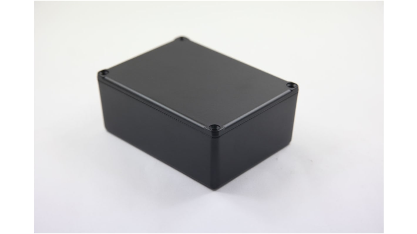 RS PRO Black Die Cast Aluminium Enclosure, Black Lid, 110 x 82.5 x 44.5mm