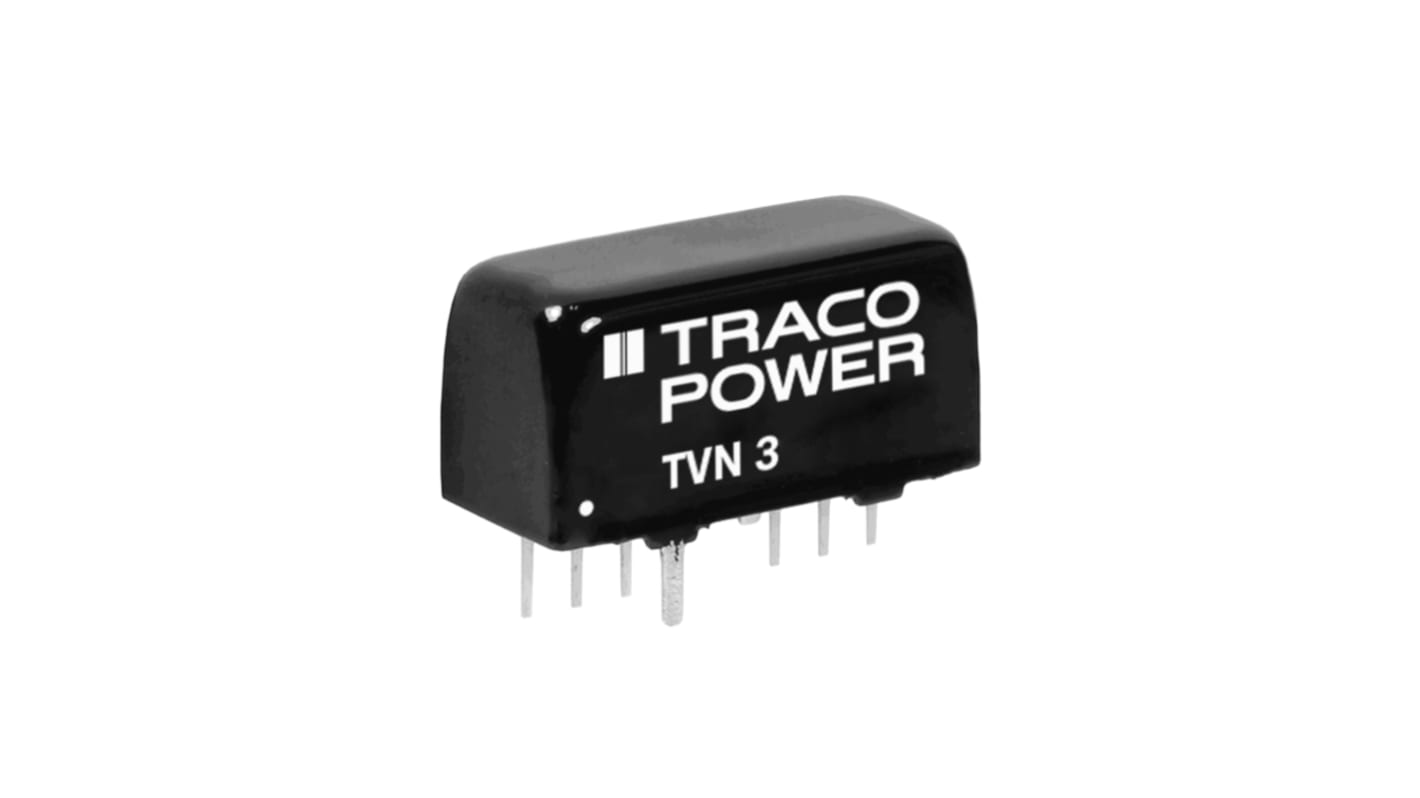 TRACOPOWER TVN 3 DC-DC Converter, ±12V dc/ ±125mA Output, 18 → 36 V dc Input, 3W, Through Hole, +75°C Max Temp