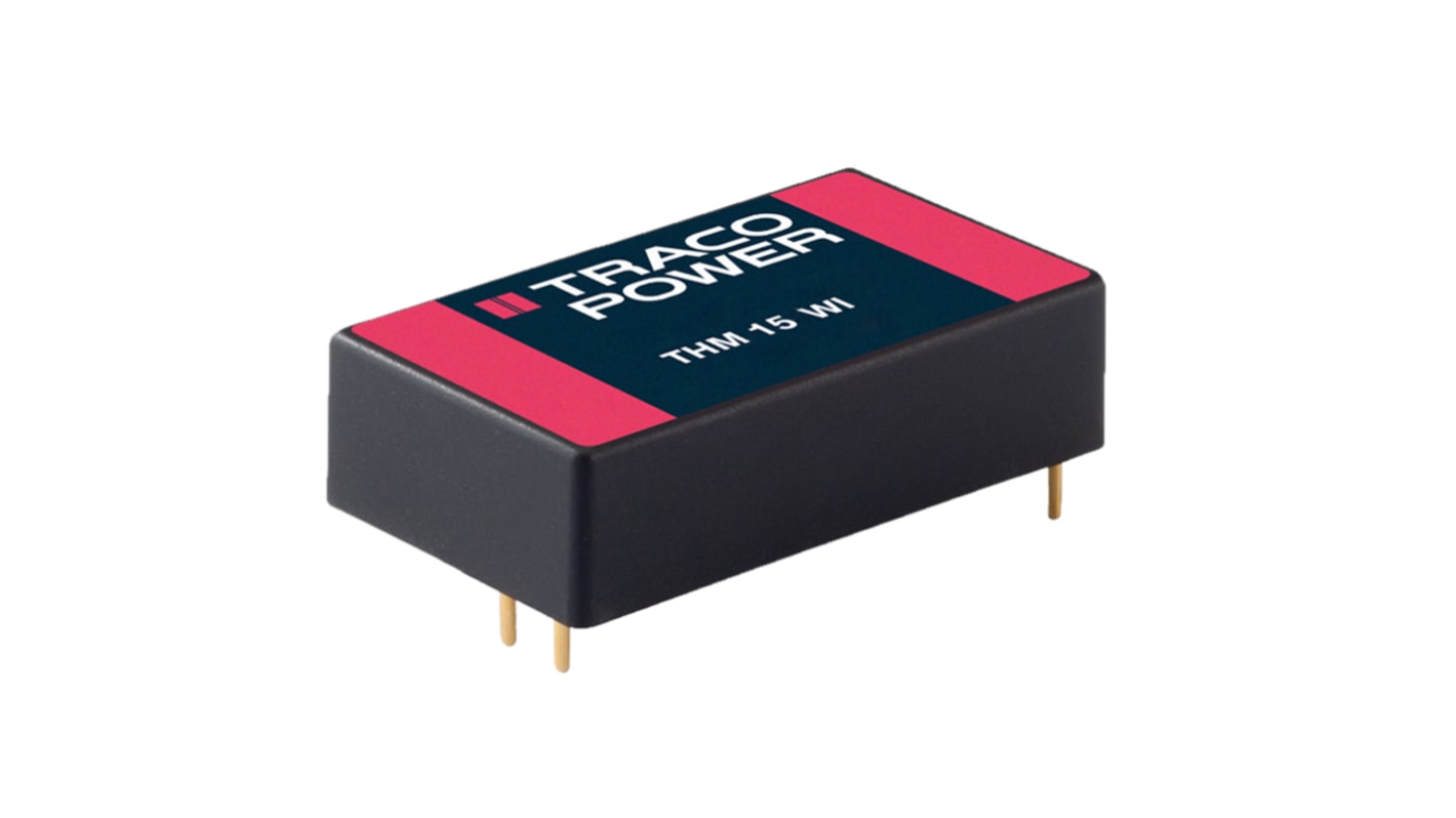 TRACOPOWER THM 15WI DC-DC Converter, 5V dc/ 3A Output, 9 → 36 V dc Input, 15W, Through Hole, +85°C Max Temp